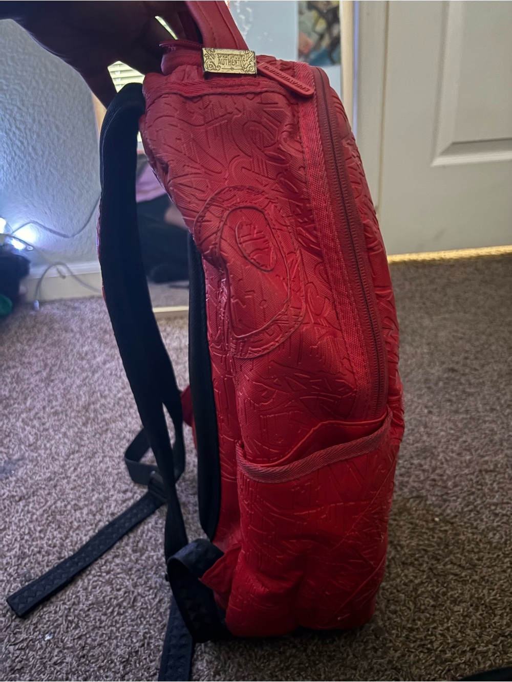 Men's Red Textured Backpack - Sprayground - Picture 4 of 12